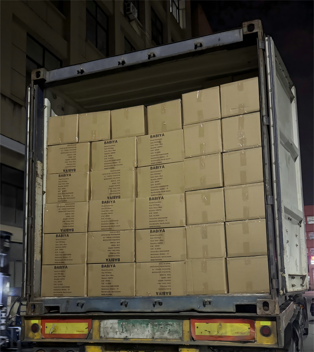 A container of pvc bags leaving abroad